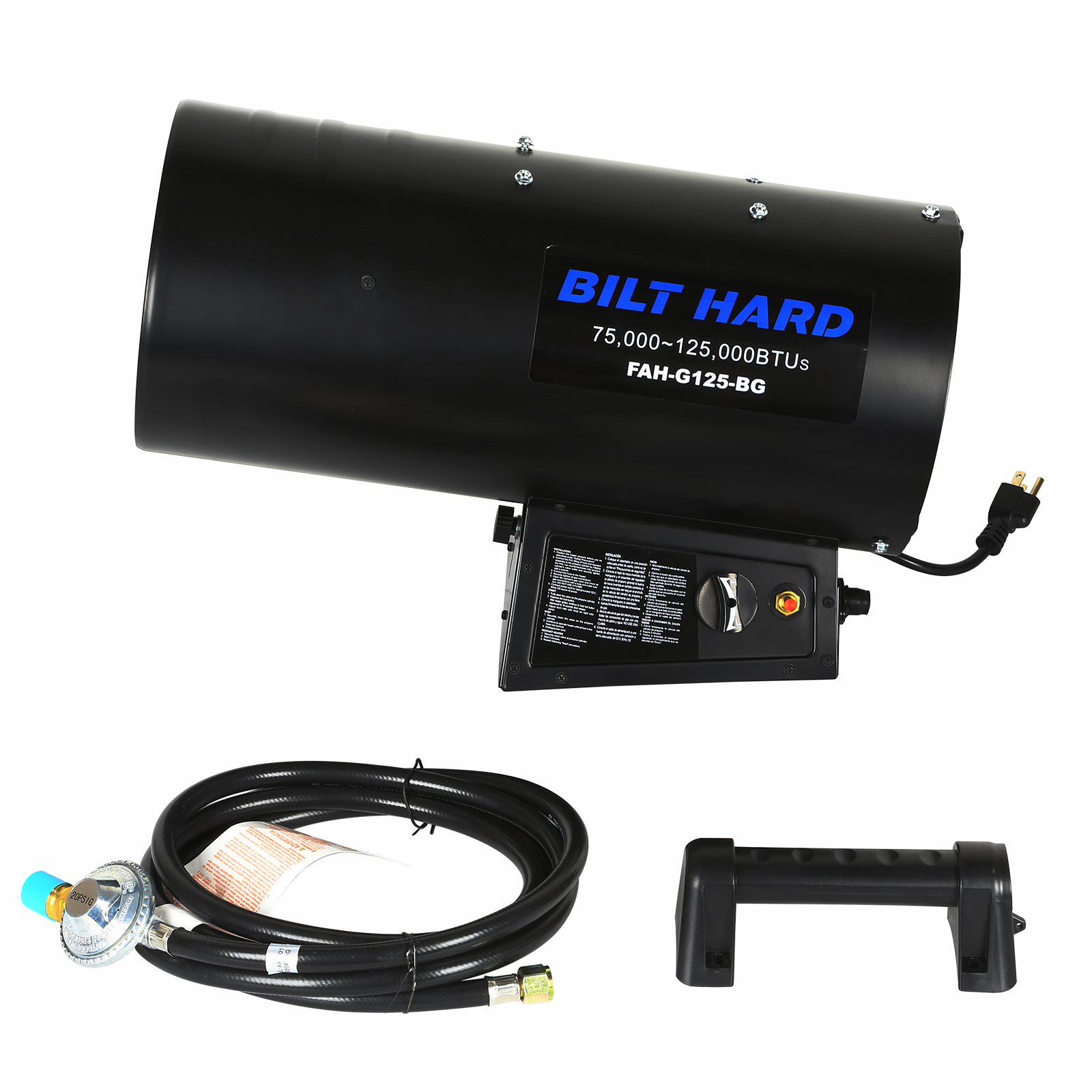 BILT HARD 125,000 BTU Forced Air Propane Heater, Adjustable Liquid Propane  Gas Torpedo Heater for Jobsite, Garage, and Construction Sites, CSA Listed  - Walmart.com