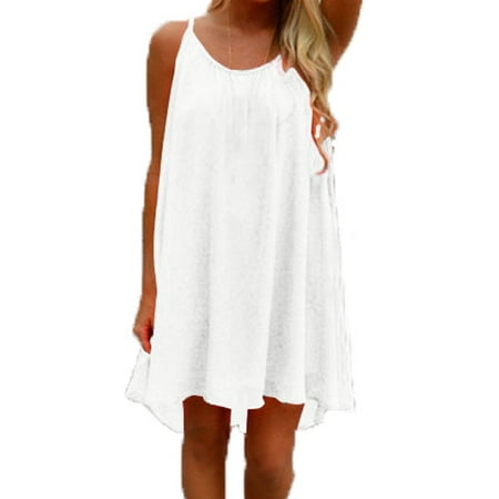 Halter Draped Mini - Celmia Women's Sleeveless Beach Chiffon Casual Halter Mini Dress