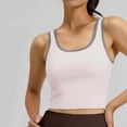 thumbnail image 2 of Sevevn Women's Contrast Trim Square Neck Crop Tank Top High Stretch Sleeveless Workout Cami Slim Fit Athletic Yoga Top, 2 of 5