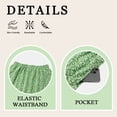 thumbnail image 6 of TEMOFON Midi Pleated Skirts for Women with Lining Elastic High Waist with Pockets Maxi A Line Summer Clothes Green Floral L, 6 of 9