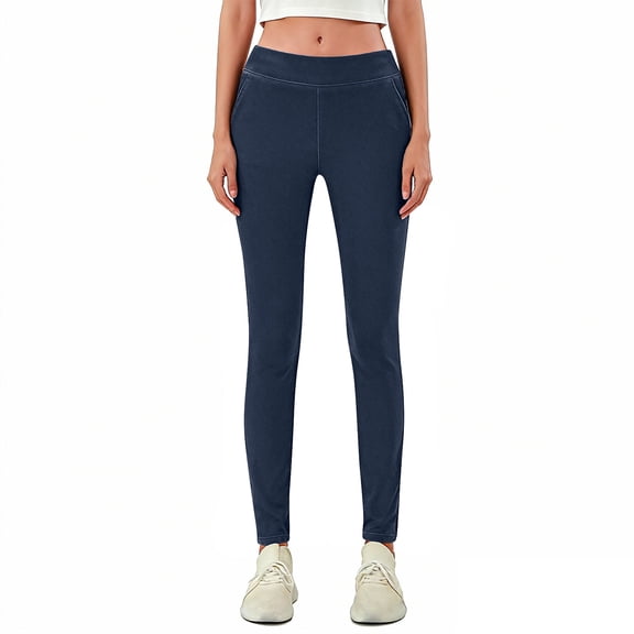 LEAVINGSUO Stretchy Jeans for Women High Waisted Skinny Jean Leggings Control Denim Pants Leggings Yoga Pant Blue S