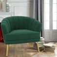 thumbnail image 3 of Andeworld Upholstered Accent Chair with Gold Metal Legs (Green), 3 of 7