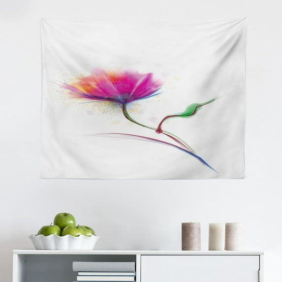 Flower Tapestry, Dreamy Tree Body View Cloudy Details Love and Affection Valentines Inspired Motif, Fabric Wall Hanging Decor for Bedroom Living Room Dorm, 2 Sizes, Purple, by Ambesonne