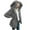 Gray, variant on Frostluinai Women Hooded Cardigan Fuzzy Fleece Open Front Lightweight Jacket Long Sleeve Solid Sherpa Outerwear Plus Size Loose Coats with Pocket