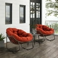 thumbnail image 3 of Outdoor Rocking Chair with Padded Cushion, Oversized Rattan Wicker egg Chair Outdoor with  All-Weather Steel Frame, 250lbs Capacity, Modern Lounge Rocker for Front Porch Living Room Bedroom, Orange, 3 of 9