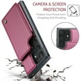 thumbnail image 6 of Mantto Case for Samsung Galaxy S22 Ultra with Card Holder, Retro PU Leather RFID Blocking Credit Card Slots Double Magnetic Clasp Flip Kickstand Shockproof Phone Cover for Galaxy S22 Ultra,Winered, 6 of 9