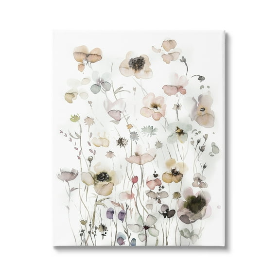 Stupell Industries Soft Cottage Florals Botanical & Floral Painting Gallery Wrapped Canvas Print Wall Art, 16 x 20