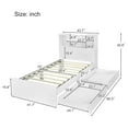 thumbnail image 6 of Bellemave Twin Bed with Storage Headboard and 2 Drawers, Solid Wood Twin Size Platform Bed Frame with LED Light for Teens Adults (White), 6 of 9
