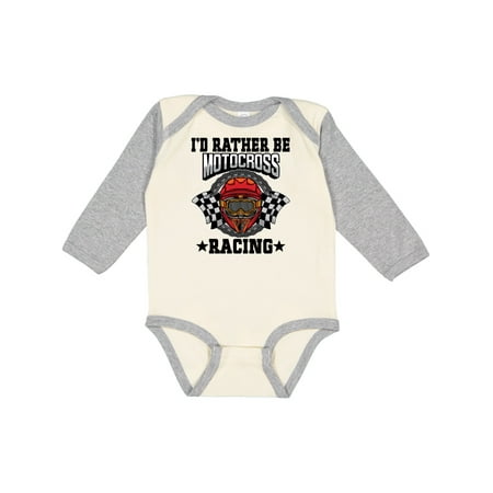 

Inktastic Id Rather Be Motocross Racing Gift Baby Boy Long Sleeve Bodysuit