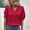 Red tops for women, variant on Wycnly Womens Blouses and Tops Dressy Fashion Lace Trim Lightweight Loose Pullover Shirts 2024 Summer V-Neck Elbow-Length Solid Casual Blouses Red XL