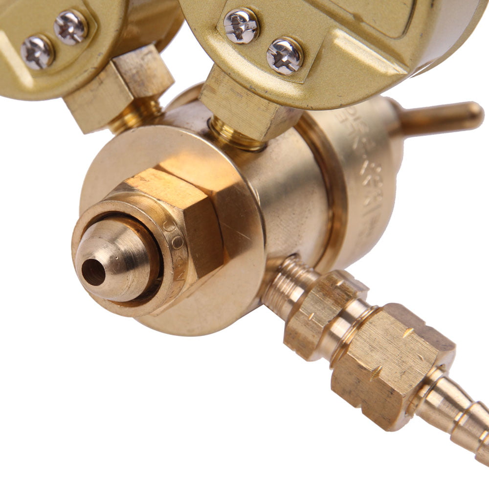 2-5/8 Inch Professional Acetylene Pressor Golden & Red & White Adjustable Pressure Regulator for RV Camper