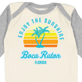 thumbnail image 4 of Inktastic Summer Enjoy the Sunshine Boca Raton Florida in Blue Boys or Girls Long Sleeve Baby Bodysuit, 4 of 5