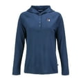 thumbnail image 2 of Women's Cutter & Buck Navy Cleveland Guardians Coastline Epic Comfort Eco Recycled Raglan Long Sleeve Hoodie T-Shirt, 2 of 3