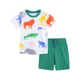 thumbnail image 1 of ITFABS Tenue Décontractée d'Été pour Petits Garçons, Haut à Manches Courtes avec Imprimé Animal, Court, 1 of 9