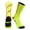 Neon Yellow/Red, variant on Baseball Socks with Stitches in Crew Length (White/Red, Medium)