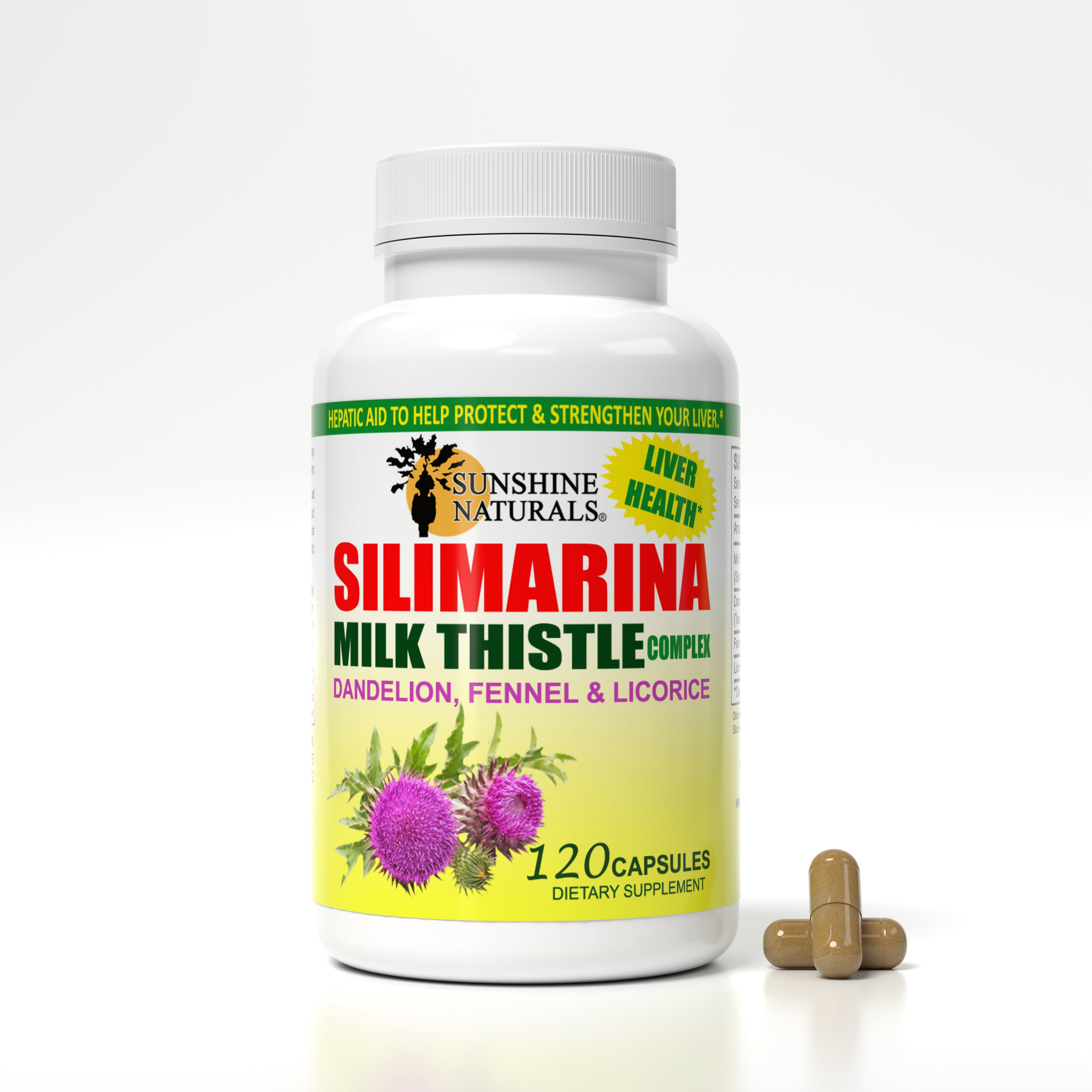 (3 pack) Sunshine Naturals Milk Thistle Complex, 120 Capsules I Silimarina, Dandelion, Fennel, Licorice, Liver Health, Dietary Supplements I Natural Remedy for Liver Health