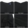 thumbnail image 5 of LittleSpring Black Dress for Girls Size 6 Kids Pleated Dress with Bows School Uniforms Jumper Dress Back Zipper Crewneck, 5 of 6