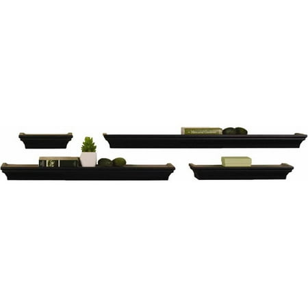 Melannco Set Of 4 Wall Shelves In Assorted Sizes Com