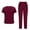 01-Red, variant on Women’s 2-Piece Scrub Set, V-Neck Short Sleeve Top & Pants, Soft Medical Uniform with Pockets for Nurses