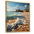 thumbnail image 2 of Designart "Sunlit Coastline Beach Photo V" Nautical & Beach Floater Framed Canvas Print, 2 of 7