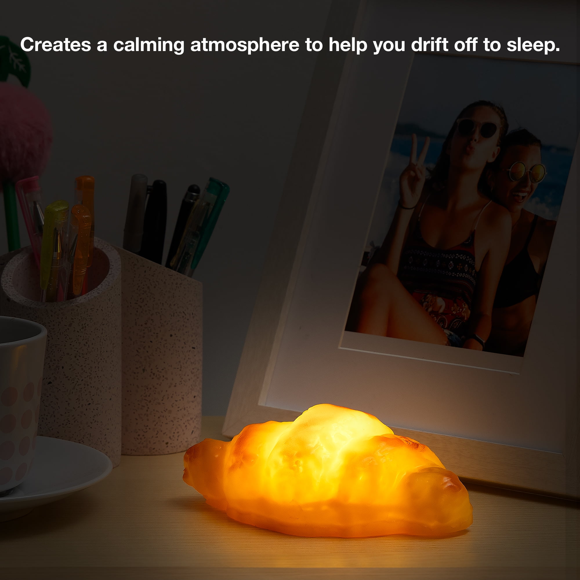 BrightSide Croissant LED Night Light - Battery-Powered, 3.35" Height x 2.17" Width
