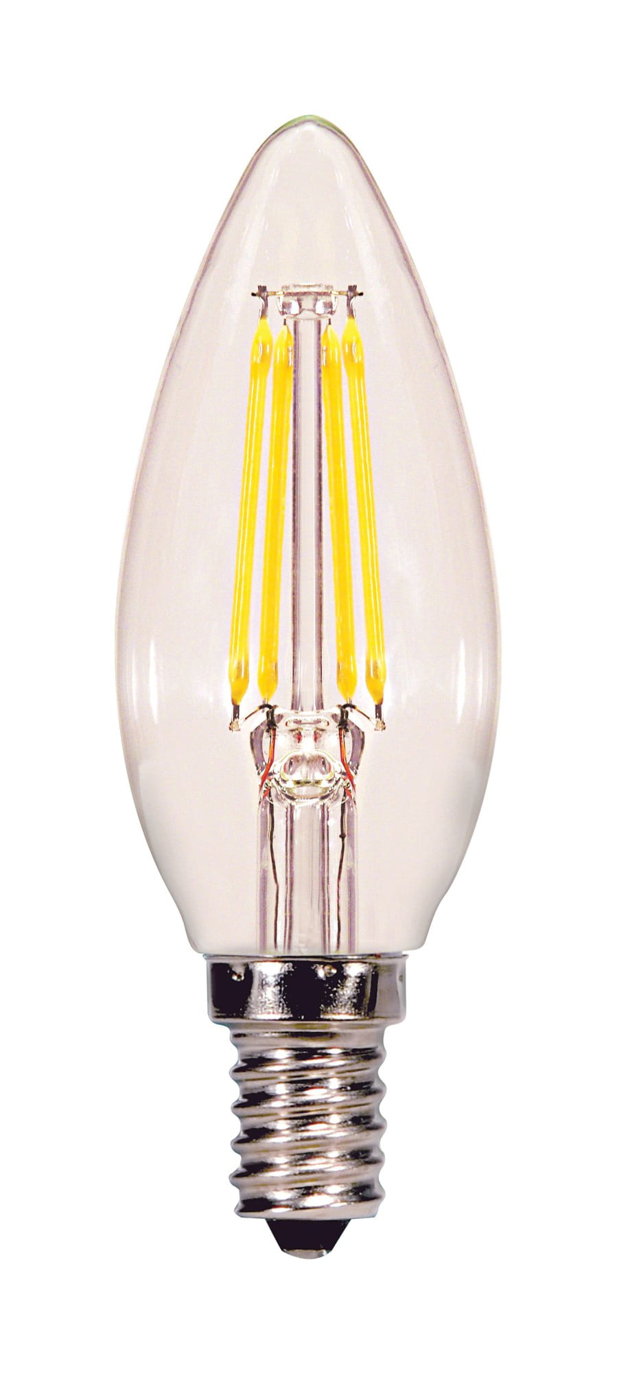 NEW Filament LED B11 Flame Tip Bulb 2.5w Daylight 5000K E12 Dim 25w repl 6 
