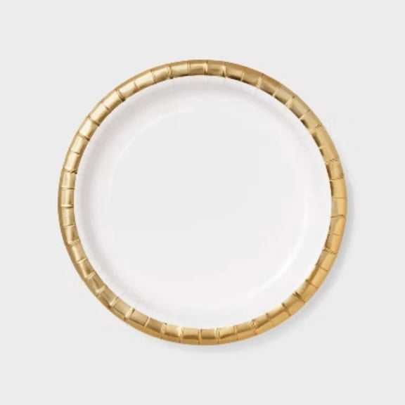 20ct Dinner Plates Gold White Solid - Spritz