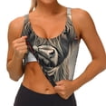thumbnail image 3 of Fotbe Butterfly Cow With Flowers Sujetador Deportivo Largo sin Aros para Mujer con Almohadillas y Soporte Medio, Transpirable y Absorbente, Camiseta Tipo Chaleco o Tank Top-X-Large, 3 of 8