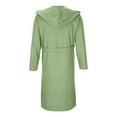 thumbnail image 5 of AUNVITO Women's Hooded Robe Long Sleeve with Pocket and Tie Belt Cozy Comfortable Bathrobe, 5 of 7