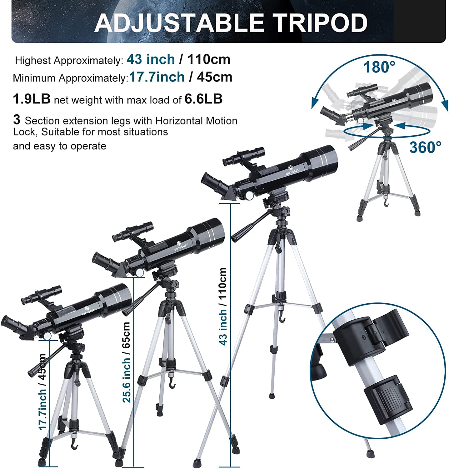 Buy BEBANG Telescope for Astronomy, 70/400 Refractor Telescope for
