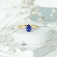thumbnail image 4 of Rosec Jewels Lab Grown Blue Sapphire Solitaire Ring with Diamond for Women - 5X7 MM, 18K Yellow Gold, US 4.50, 4 of 9