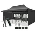 thumbnail image 5 of COBIZI 10x20 Pop Up Canopy, Heavy Duty Full-Truss Party Tent, Removable Awning & 4 Sidewalls, 420D PU Oxford, Waterproof, UPF 50+, 600D PVC Roller Bag, Black, 5 of 12