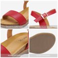 thumbnail image 3 of Women's Summer Sandals Open Toe Ankle Strap Buckle Flat Sandals RED LUNNA size 11, 3 of 4