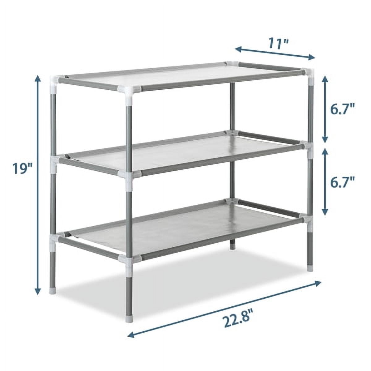 Gray 3-Tier Non-Woven Fabric Shoe Rack - Simple Assembly, Space-Saving Storage Organizer for Bedroom, Entryway & Closet
