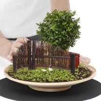 FRCOLOR Dark Brown Mini Fence Decor with Material for Garden Bonsai and Fairy Garden 20cm