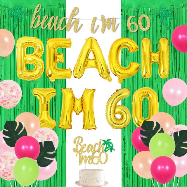 Set de decoración de fiesta Beach I'm 60 Birthday para 60 fiestas