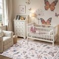 thumbnail image 5 of Moynesa Insect 5'x7' Area Rugs Washable Rug for Living Room Soft Natural Girls Bedroom Rug Bug Accent Carpet for Dining Room Nursery Office Stain Resistant Non Slip, Pink, 5 of 11