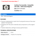 thumbnail image 2 of Auxiliary Fan Assembly - Compatible with 2006 - 2008 Honda Ridgeline 2007, 2 of 2