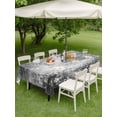 thumbnail image 4 of Outdoor Tablecloth with Umbrella Hole for Patio/Picnic/Party/Camping, Shabby Grey Waterproof Table Cloth Rectangle Table Cover Washable, Oil Painting Vintage Art Gray White (60"x 120"), 4 of 9
