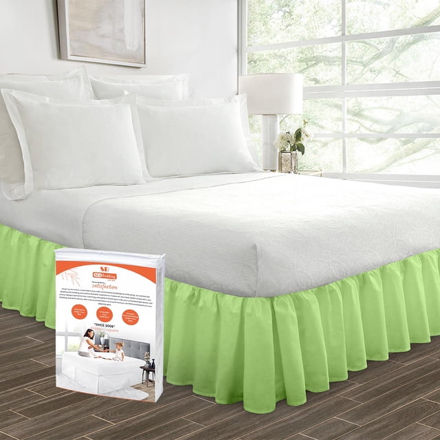 SGI Bedding 14 Inch Ruffled Bedskirt | Microfiber Ruffled Bed Skirt | Fade-Resistant, Wrinkle-free, Anti-static, Decorative, Extra Storage Space, Clutter-Free |Full, Sage