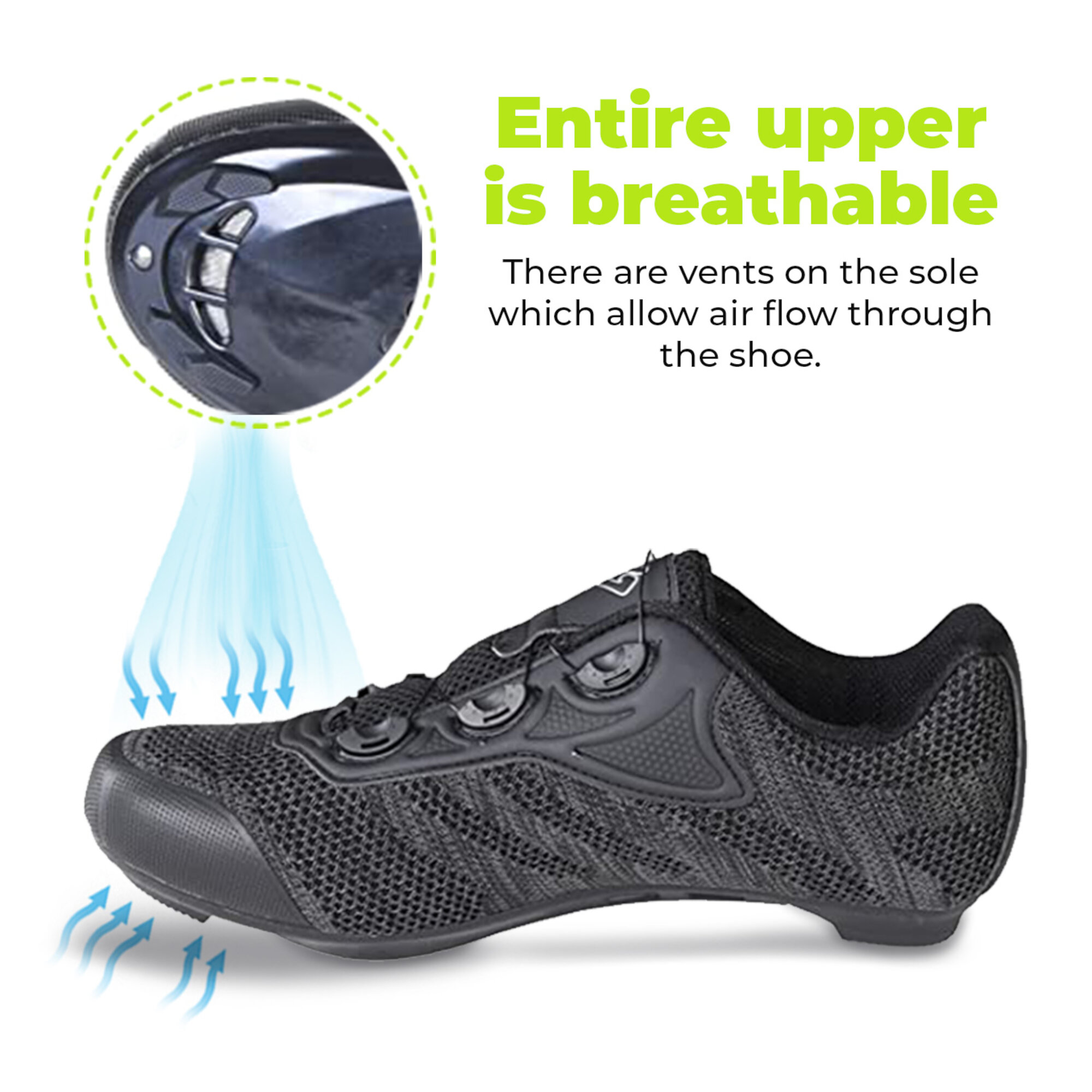 Gavin Pro Road / Indoor Cycling Shoe, Quick Lace - 3 Bolt Road Cleat Compatible - image 4 of 10