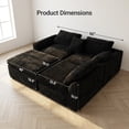 thumbnail image 3 of CARZZI 108'' Modular Sectional L-Shaped with Chair,Deep Seat Boneless Corner Couch for Living Room,Plush Corduroy Couch with Detachable Sofa Set,No Assembly(Left Facing Chaise，Black), 3 of 7