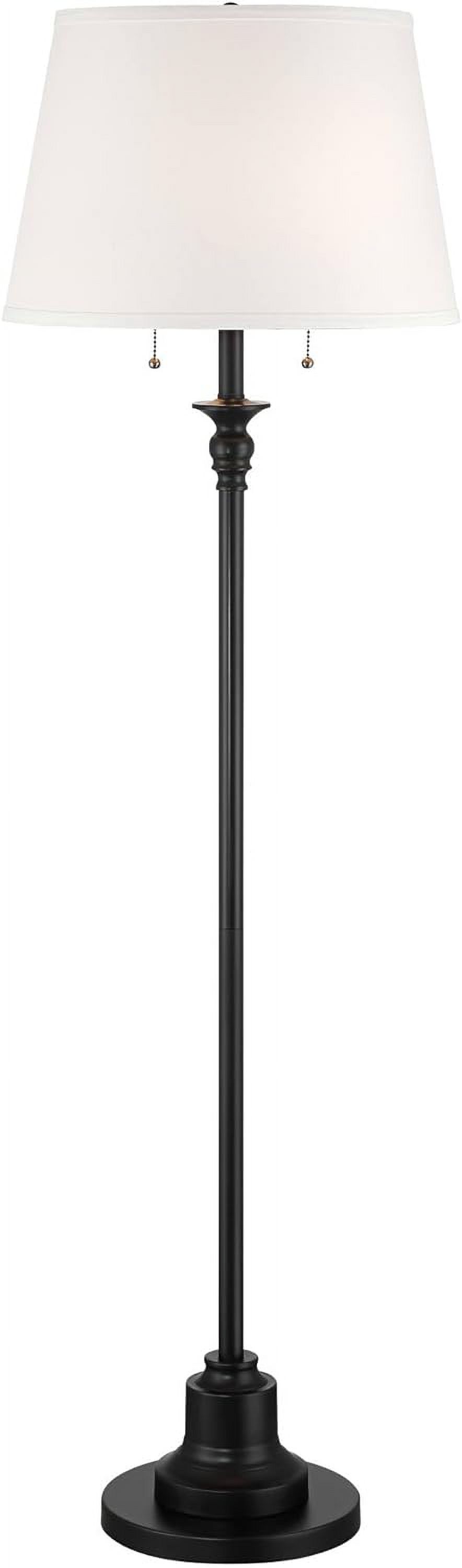 AINUO Spenser 58 Inch Satin Black Traditional Floor Lamp, Classic Tall Standing Lamp for Living Room Bedroom Home Office Decor