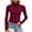 Wine, variant on Women Mock Neck Tops Quarter Zipper Pullover Long Sleeve Ribbed Shirts Fall Collared Sweaters