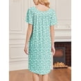 thumbnail image 5 of Ekouaer Nightgowns for Women Short Sleeve House Dress with Pockets Soft Moomoo Pleated Mumu Dresses V Neck Sleepwear, 5 of 6