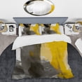thumbnail image 2 of Designart "Sunlit Yellow with Vivid Gray II" Abstract Bedding Covert Set - Modern White Bed Set With 2 Shams, 2 of 6