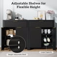 thumbnail image 3 of Laintene Storage Cabinet Set of 3, Sideboard Buffet Cabinet with Storage Drawer and Adjustable Shelf, 28" Wooden Accent Entryway TV Cabinet for Living Room, Black, 3 of 7