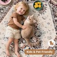 thumbnail image 3 of Newburos Area Rug 8'x10', Non-Slip Machine Washable Rugs for Living Room Bedroom, Low Pile Soft Vintage Print Pattern Indoor Carpet, Khaki, 3 of 11