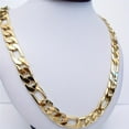 thumbnail image 3 of 1pc Men's Fashion Figaro Chain Necklace, 18K Gold Plated Alloy, Large Thick Link, Stylish Accessory, 3 of 5