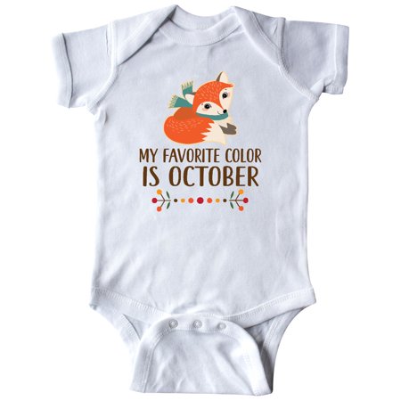 

Inktastic Autumn Fox Favorite Color is October Gift Baby Girl Bodysuit